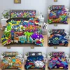 Color Painting Abstract Football Bedding Sets Cartoon Game Christmas Duvet Cover Beds Set King Bed Linen Euro Size 210615