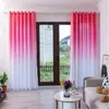 Fantasy Pure Color Upper Gradient Curtain For Bedroom Grey Window Panel Blue Semi-Shading Curtain in Living Room ZH408T 211203