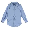 Mode tempérament automne hiver Blusa bleu Plaid Blouse femme veste mi-longue chemise C635 210507