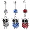 D0677B Gioielli per piercing al corpo con anello per ombelico stile gufo multicolore5326717