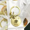 2021 Rostfritt stål Keychain Pendant Class of Graduation Season Buckle Plus Scroll Opening Ceremony Presentkort Ring 30mm grossist