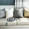 Luxury Throw Sofa Cushion Decorative Nordic Elegant Pillow For Chair Bed 30*45*50 Black Golden Zebra Plaid 211215