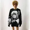 Cienkie anime Death Note Misa Amane Cosplay Topy Bluza Dziewczyna Harajuku Streetwear Koreański Oversize Pullover Bluza Kobiety Bluzy Y211118