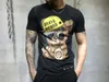 Plein Bear TシャツPPメンズデザイナーTシャツブランド服メンズラインストーングラフィックTシャツスカルプリントブリンディングストーン古典的な高品質ヒップホップカジュアルトップティー121