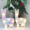 LED Night Lights Novelty Flamingo Alpaca Unicorn Painted Desktop Lamp Kids Christmas Gifts Bedroom Decor Room Wall Decorations