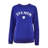 Hundmamma Kvinnors Plus Velvet Fashionable Långärmad Casual Sweatshirt Printing Hjärtformad tryck Kawaii Sweatshirt Kläder 210419