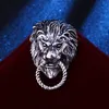 Rétro Animal tête de Lion broche mode hommes costume chemise col épingle aiguille Badge épinglettes et broches bijoux accessoires