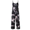 Damen Kawaii Floral Frauen Overall Mode Spaghetti Strap Lange Playsuits Casual Strand Breite Bein Hosen Overalls Frauen Overalls 210416