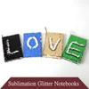 Sublimation A5 Glitter File Notebooks with Inner Dowling Papers Heat Transfer Printing Reversible Sequins Binders Mermaid Dairy Notebook DIY Memos Stationery