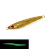 5 sztuk Deep Sea Fishing Jigging Night Glow Noctilucent Metalowy Jigbait Slow Jig Przynęty Łyżka Bass Spinner Przynęty 40g 60/80/100 / 150g 220221