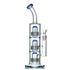 narghilè rimovibili Triple Chamber Tall Bong Glass Bong ad acqua Fumo di pipe ad acqua Percolatore riciclare piattaforme petrolifere inebriante giunto 18 mm