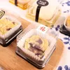 Dince per le stoviglie usa e getta 50 pezzi Mini Torta di luna quadrata vassoio per imballaggi per imballaggio Scatola per feste di nozze Boxes 50g Mooncake Egg-tulo