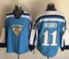 Kob Mens Vintage 11 SAKU KOIVU 1998 Team Finland Hockey Jerseys SUOMI 27 TEPPO NUMMINEN 8 TEEMU SELANNE Light Blue Jersey M-XXXL