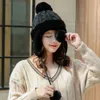 Chapeau tricoté à pompon mignon, casquette Skullies pour femmes, mode hiver chaud et épais pour l'extérieur, garde bombardier en peluche, rabat d'oreille polyvalent