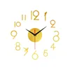 Decorative Clock Watch Modern Diy Mute Wall Home Decor Office 3d Mirror Surface Sticker Clocks Giant Frameless Tool2417