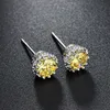 Stud 2021 Mode Coloré 7mm CZ Cristal Couronne Boucles D'oreilles Pour Femmes Fille Cadeau De Mariage En Gros Bijoux