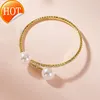 6styles Pearl Charm Bracelets Women Crystal Bolegle Złota Srebrna Moda Moda Bridal Biżuter