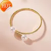 6styles Pearl Charm Braccialetti da donna Bracciale in cristallo in oro Gioielli da sposa in argento placcati in argento elegante Elegante Sinestone Sinestone Pearl Row all'ingrosso per te