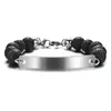 Link Chain 10st/Lot Crystal Pärlade armband Kvinnor Män elastisk sladd rostfritt stål Bandpärlor armband grossistbulk smycken