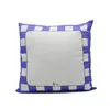 Sublimação Grid travesseiro Caso em branco Almofada de almofada de almofada branca coberta Poliéster Teat Square Throw almofada para o couch de banco JJD10651