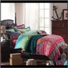 Tillbehör Textili Hem Garden Drop Leverans 2021 Etnisk stil Bohemian 3D Commerter Bedding Sets Mandala Duvet Cover Set Winter Bedsheet Pi