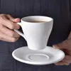 Ceramic Tea Cup And Saucer White Coffee Mug Afternoon Simple Mugs Cups Set Juego De Tazas Cafe Eco Friendly & Saucers