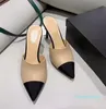 Women shoes Sexy Designer- Pointed Toe Pearl Pumps Mules Slingback High Heels Runway spell Color Wedding Party High Heels ccity