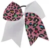 Arco de pelo grande para niñas Cheer Cheerleading arco iris estampado animal leopardo rojo azul 12 piezas