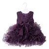 Flickklänningar Spets Blomma Baby Bröllop Prinsessklänning Doprockar Spädbarn Flickor Till Fest Tillfälle Barn 1 år Födelsedag