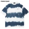 Men's T-shirt Stripes Tie-dye Summer Short Sleeve Hip Hop Oversized Cotton Casual Harajuku Streetwear Top Tee Tshirts 210601