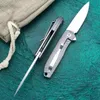 Özel Teklif Küçük Rulman Flipper Katlanır Bıçak 14C28N Saten Blade TC4 Titanyum Alaşım Kolu Açık EDC Cep Katlı Bıçaklar