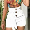 Ly dames shorts met riem hoge taille knop slank fit korte broek voor zomer do99 dames