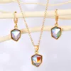 S2407 Fashion Jewelry Set Geometric Resin Pendant Necklace Earrings Sets