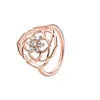 2021 Mother's Day Rose Gold Plated Ring 925 Sterling Silver Jewelry Flower Petals Statement Rings For Women 189412C01