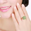 Druivengroen Crystal Zirkoon Diamanten Edelstenen Ringen voor Vrouwen Meisje 14K Rose Gold Kleur Sieraden Bijoux Bague Party Accessoire Gift