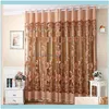 Drapes deco el levererar hem trädgård2pcs eleganta blommönster gardiner med pärlor dörr voile gardin fönster drape divider rum vägg dekor