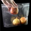 Eco واضح البلاستيك pp أكياس الفاكهة ziplock شنق حفرة الوقوف الحقائب قابلة لإعادة الاستخدام المطبخ مادة البولي بروبيل التخزين مع ثقب الغاز