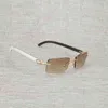 Projektantka mody damskiej okulary przeciwsłoneczne vintage czarny biały bawołowy róg obręczy mężczyźni naturalni drewniane kwadratowe rama kobiety drewniane odcienie okulos okulary