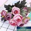 Decorative Flowers & Wreaths 9 Peonies Silk Rose Artificial Fake Fashionable Home Supplies Table Ornament Furnishing Decoration1 Factory price expert design