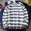 Sweats ￠ capuche masculine Sweatshirts Mend Terry Terry tissu Color Color Fashion Men de fa￧on Stripted Streetwear Streetwear Style Cor￩e
