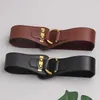 Fashion Wide Genuine Leather Belt Corset Belt Women Big Gold Color Pin Buckle Waistband Female Waist Belt Dress Decorative Q0625