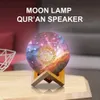 3D Moon Lamp 7 Colors 3D Moon Light Reciter Reading Studing Lamp Y0910