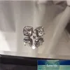 S925 Silver Studörhängen för kvinnor Brudbröllop 7 * 7mm Cubic Zirconia Square Engagement Earring Brincos Drop Shipping CCE643