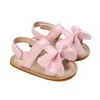 Infantil Bebé Sapatos Criança Flats Sandálias Premium Soft Borracha Sola Anti-Slip Summer Bow Wave Point Lace Primeiro Walker Tênis