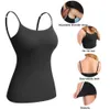 Camisola de algodón para mujer con sujetador de estante SPAGHETTI AJUSTABLE SPAGHETTI TANTP TOP TANTS Cami Tanques 2/3 Paquetes Shapewear Cuerpo Shaper 210616