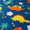 Bonenjoy 3 pcs Bed Sheet Cartoon Style Dinosaur Printed Bed Sheets and Pillowcase for Kids draps de lit Sheet on Elastic 210626