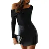 Women's Mini Pencil Skirt Sexy Mid Waist Faux Leather Solid Color Bodycon Short Skirts