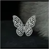 Para pierścienie Drop Dostawa HBP Fashion Luksusowy styl biżuterii na sprzedaż w 2021 Butterfly Zamknięty 925 Sier Pierścień Wróżki Benksyjskie GJNVS