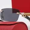 Modische Millionaire-Sonnenbrille für Damen, hergestellt in Italien, für Herren, randlos, goldfarbener Metallrahmen, Büffelhorn-Sonnenbrille, Sommerstile, Herren-Sport-Designer-Brille mit Box