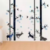 Forêt noire animaux cerf oiseau arbre stickers muraux maison salon chambre décoration adesivo de paredes stickers muraux art mural 210420